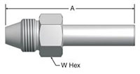 44HT7 X44 Male by MPI™ Tube Stub - dimensions