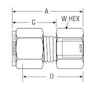 BSPP Gauge Connector for fractional tube - dimensions