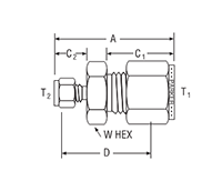 Column End Fitting - with Frit for fractional tube – dimensions