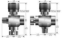 Combination Rupture Disc  Needle Valves - dimensions