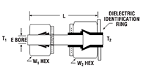 Dielectric Union Adapter for fractional tube - dimensions