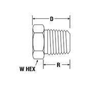 Hex Head Plug PH - dimensions