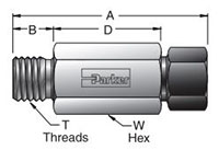 M40HBMP7 Type "M" High Pressure Hose to MPI™ Connector - dimensions