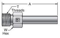 M40HT7 Type "M" High Pressure Hose Adapter to MPI™ Tube Stub - dimensions