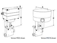 MAN Series Actuators - Electric Flow Regulating (FRC) - dimensions