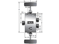 MAN Series 3-Way/2-Stem Valve - dimensions