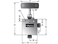 MAN Series 2-Way Angle Valve - dimensions