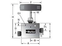 MAN Series 2-Way Straight Valve - dimensions