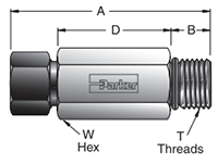 MP7HBA MPI™ to SAE Male O-Ring Connector - dimensions