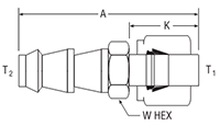 Push-Lok to CPI™/A-LOK® for fractional tube - dimension