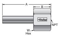 T7HG MPI™ Tube Stub to Female NPT Pipe - dimensions