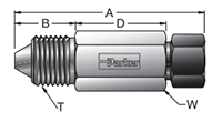 X41HBMP7 High Pressure to MPI™ Connector - dimensions