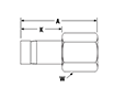 BSPP Female Gauge Adapter - dimensions