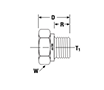 BSPP Parallel Male  Hex Pipe Plug - dimensions