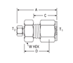 Column End Fitting - Low Internal Volume (without Frit) for fractional tube – dimensions