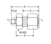 Column End Fitting - Low Internal Volume with Frit for fractional tube – dimensions