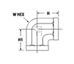 Female Elbow FE - dimensions