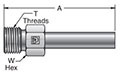 M40HT7 Type "M" High Pressure Hose Adapter to MPI™ Tube Stub - dimensions