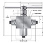 MAB MPI™ Series 3 Way Ball Valves - dimensions