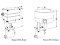 MAN Series Actuators - Electric Flow Regulating (FRC) - dimensions