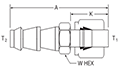 Push-Lok to CPI™/A-LOK® for fractional tube - dimension