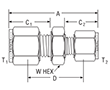 Reducing Union for metric tube - dimensions