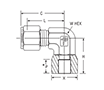 Socket Weld Elbow for fractional tube – dimensions