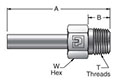 T7HF MPI™ Tube Stub to Male NPT Pipe - dimensions