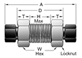 WBMP7 MPI™ Bulkhead Union Connector - dimensions